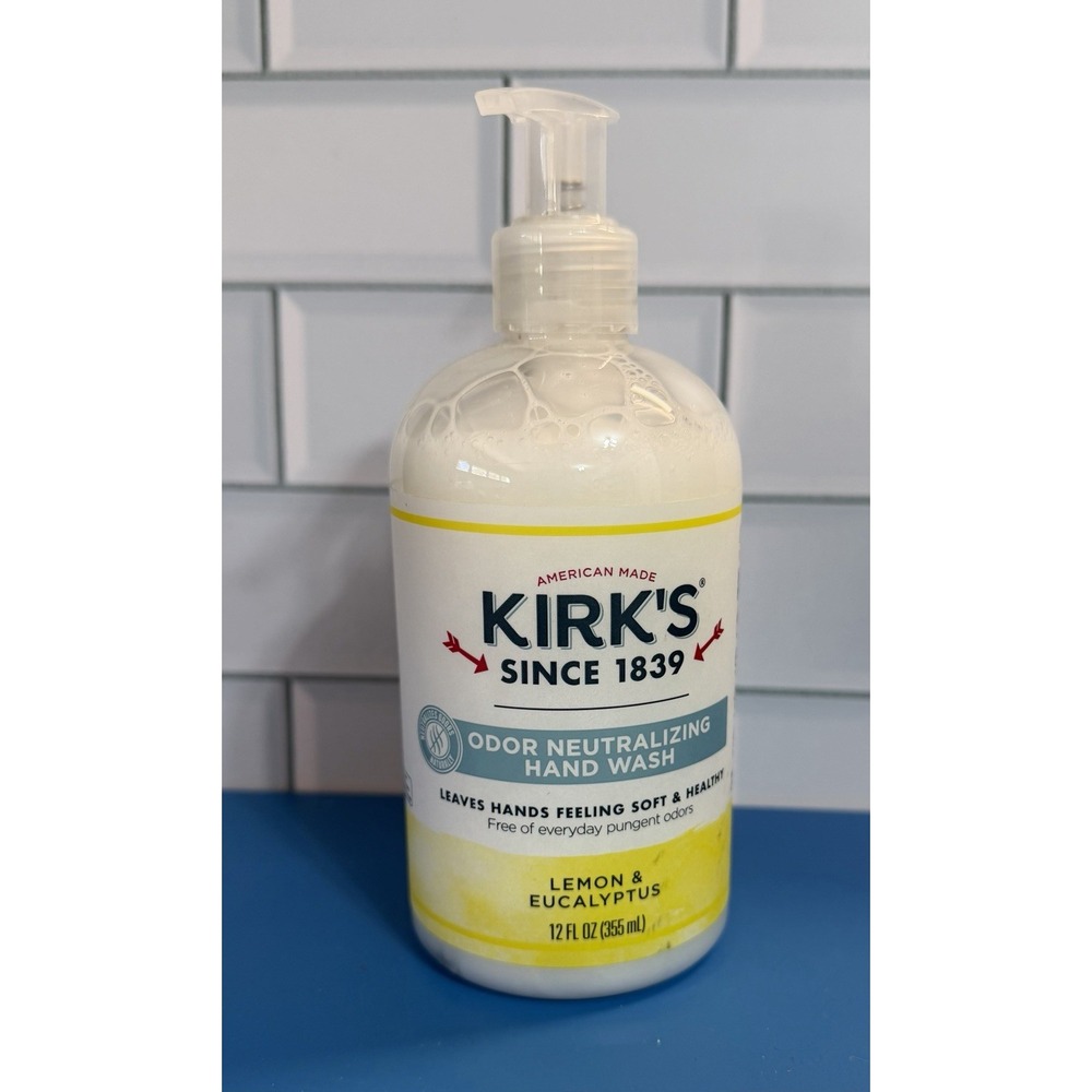 Kirk's Odor Neutralizing Hand Soap - Lemon & Eucalyptus 12 Fl Oz Exp. 11/23